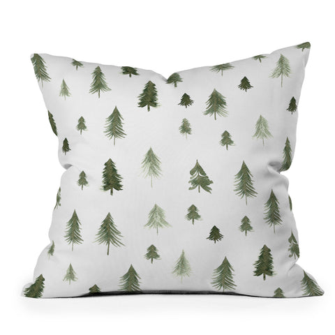 Gabriela Fuente winter forest Outdoor Throw Pillow