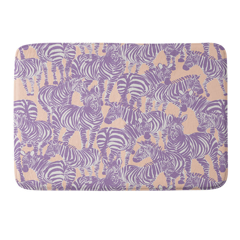 Gabriela Fuente Zebra Time Peach Memory Foam Bath Mat