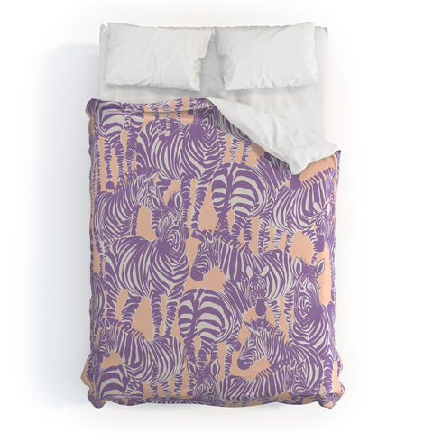 Gabriela Fuente Zebra Time Peach Duvet Cover