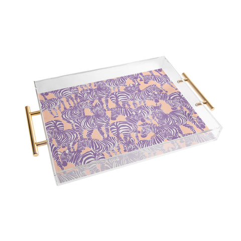 Gabriela Fuente Zebra Time Peach Acrylic Tray