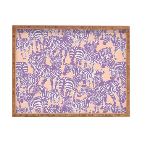 Gabriela Fuente Zebra Time Peach Rectangular Tray