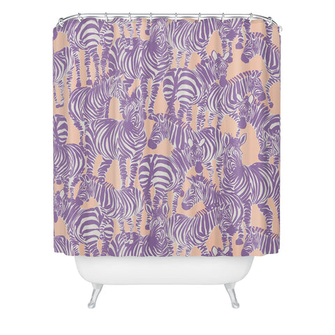 Gabriela Fuente Zebra Time Peach Shower Curtain