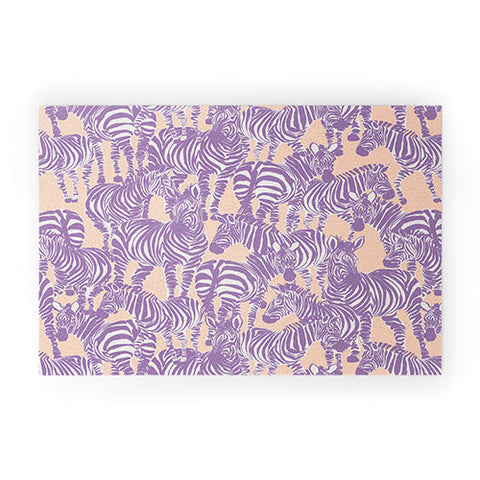 Gabriela Fuente Zebra Time Peach Welcome Mat