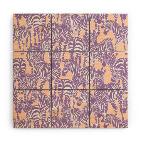 Gabriela Fuente Zebra Time Peach Wood Wall Mural