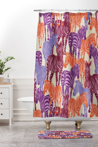Gabriela Fuente Zebra Time Shower Curtain And Mat