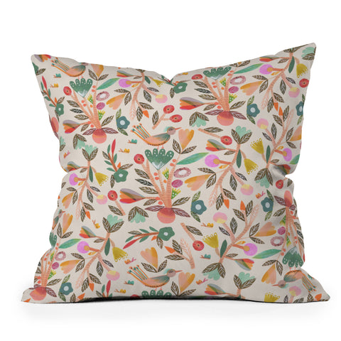 Gabriela Larios Birdsong Outdoor Throw Pillow