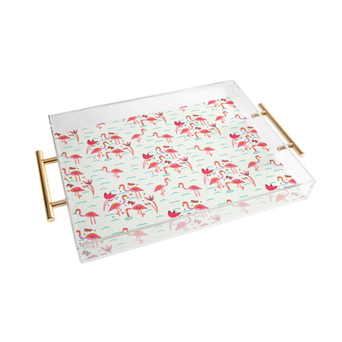 Gabriela Larios Flamingo Scene Acrylic Tray