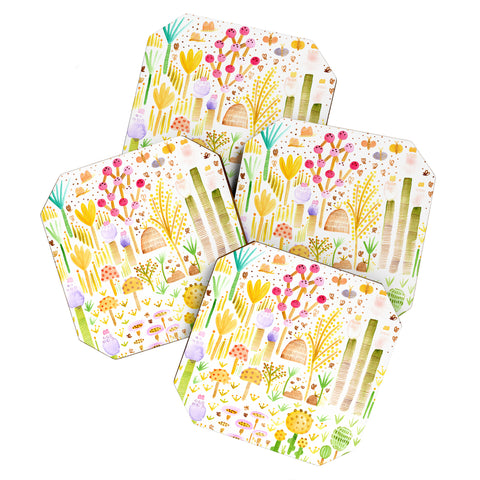 Gabriela Larios Jardin de Cactus y Hongos Coaster Set