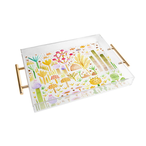 Gabriela Larios Jardin de Cactus y Hongos Acrylic Tray