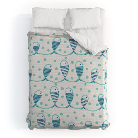 Gabriela Larios Mare Peces Duvet Cover
