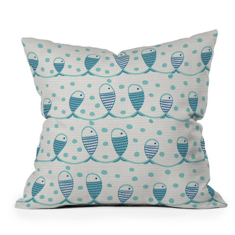 Gabriela Larios Mare Peces Outdoor Throw Pillow