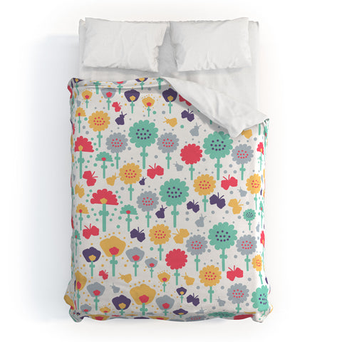 Gabriela Larios Mochi flowers Duvet Cover