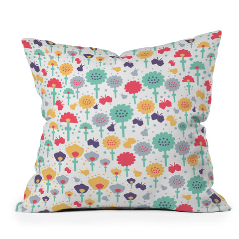Gabriela Larios Mochi flowers Outdoor Throw Pillow