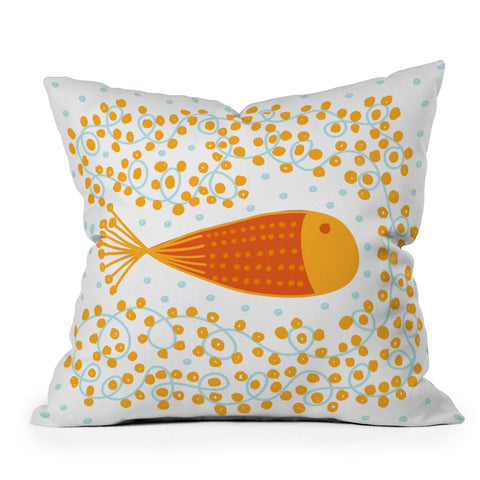 Gabriela Larios Ovopez Orange Outdoor Throw Pillow