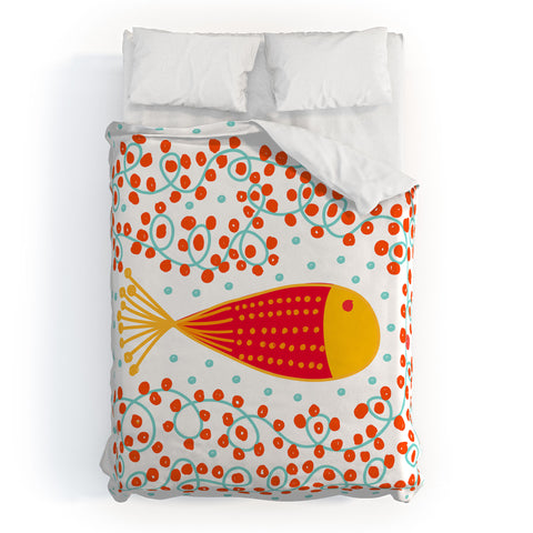 Gabriela Larios Ovopez Red Duvet Cover