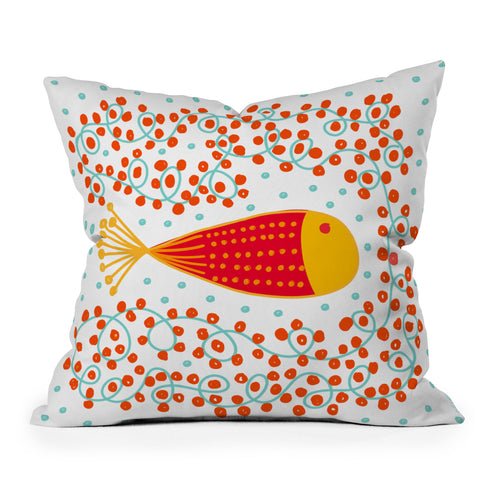 Gabriela Larios Ovopez Red Outdoor Throw Pillow