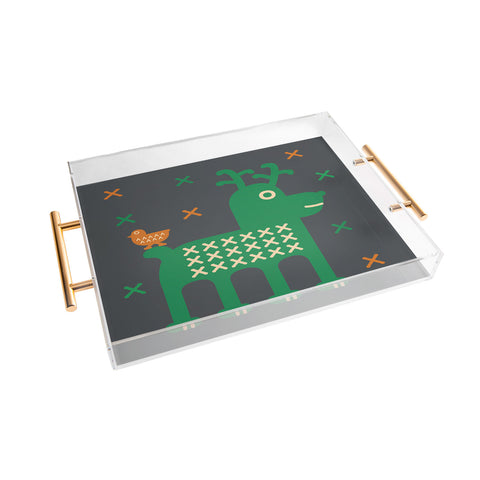 Gabriela Larios Reindeer And Birdy Acrylic Tray