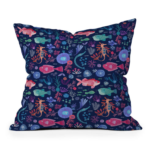 Gabriela Larios Tales from the Ocean Outdoor Throw Pillow