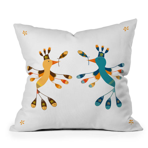 Gabriela Larios Tortolitas Couple New Outdoor Throw Pillow