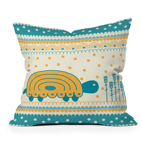 Gabriela Larios Tortuguiando Outdoor Throw Pillow