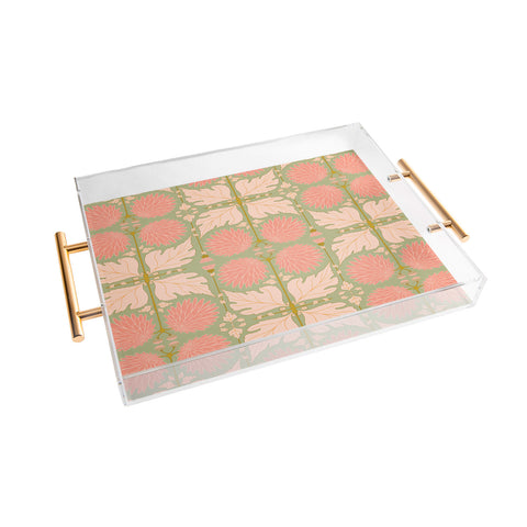 Gabriela Simon Art Nouveau Bohemian Peach Acrylic Tray
