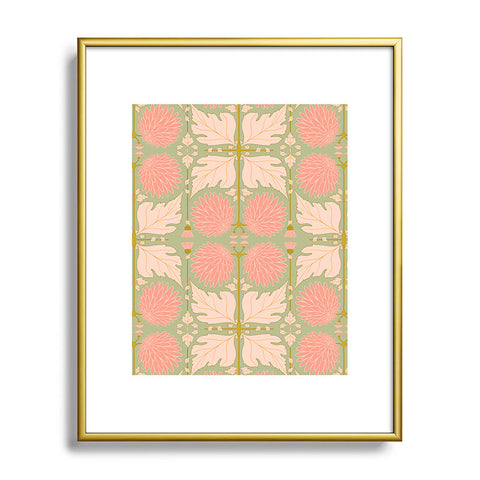 Gabriela Simon Art Nouveau Bohemian Peach Metal Framed Art Print