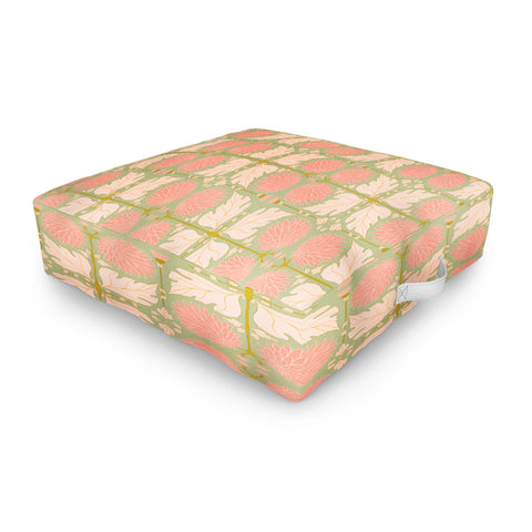 Gabriela Simon Art Nouveau Bohemian Peach Outdoor Floor Cushion