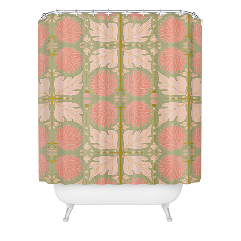 Gabriela Simon Art Nouveau Bohemian Peach Shower Curtain