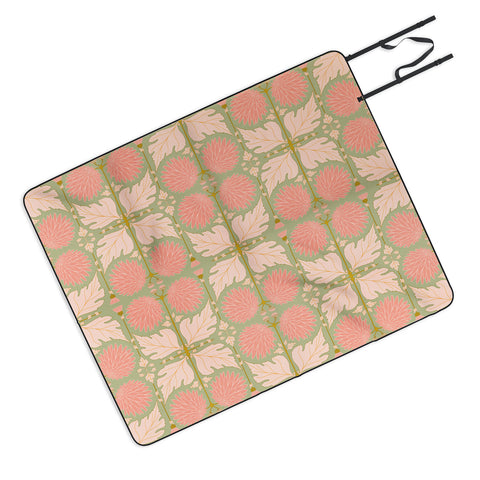 Gabriela Simon Art Nouveau Bohemian Peach Picnic Blanket