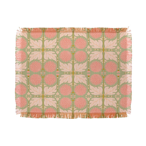 Gabriela Simon Art Nouveau Bohemian Peach Throw Blanket