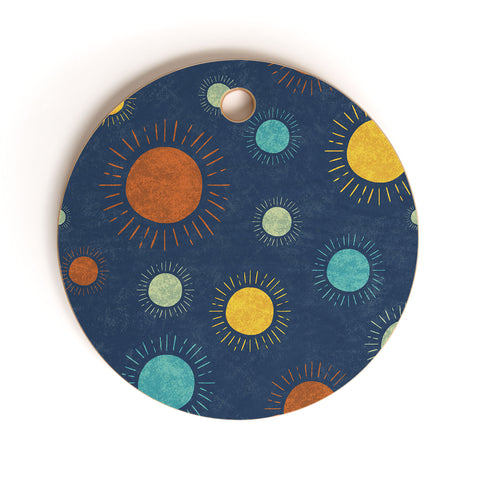 Gabriela Simon Blue Desert Sun Cutting Board Round