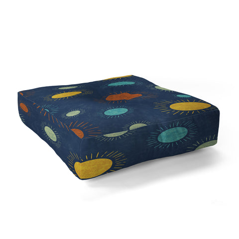 Gabriela Simon Blue Desert Sun Floor Pillow Square