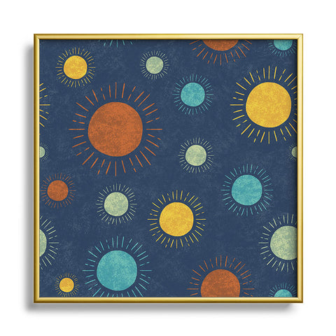 Gabriela Simon Blue Desert Sun Square Metal Framed Art Print