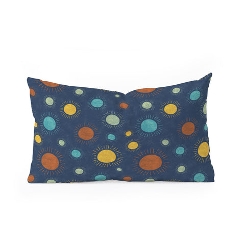 Gabriela Simon Blue Desert Sun Oblong Throw Pillow