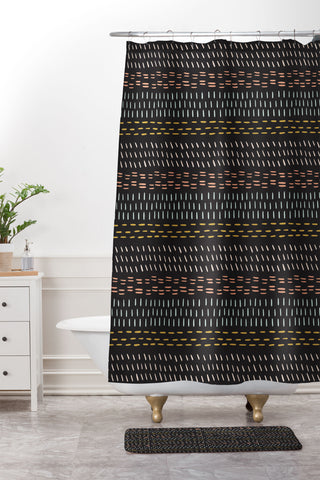 Gabriela Simon Boehmian Mudcloth Shower Curtain And Mat