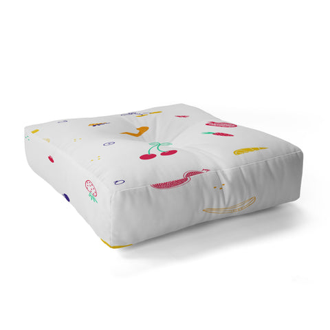 Gabriela Simon Ditsy Fruity Doodles Floor Pillow Square