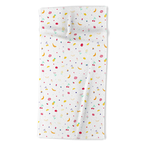 Gabriela Simon Ditsy Fruity Doodles Beach Towel