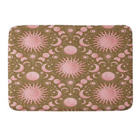 Gabriela Simon Dusty Pink Boho Celestial Memory Foam Bath Mat