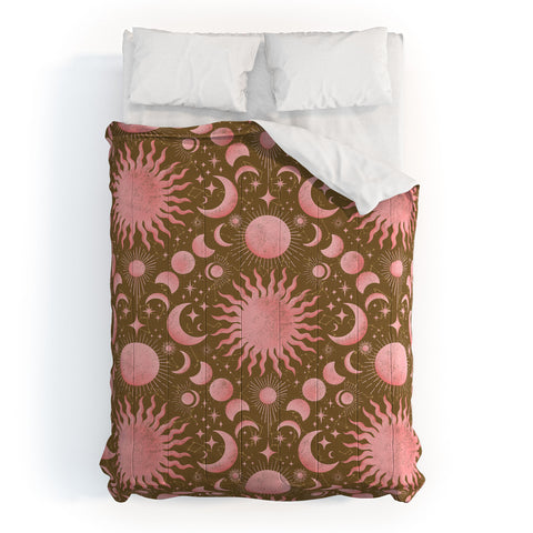 Gabriela Simon Dusty Pink Boho Celestial Comforter
