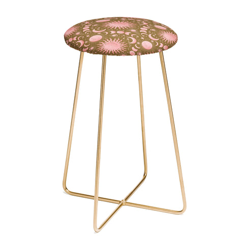 Gabriela Simon Dusty Pink Boho Celestial Counter Stool