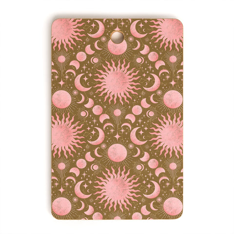 Gabriela Simon Dusty Pink Boho Celestial Cutting Board Rectangle