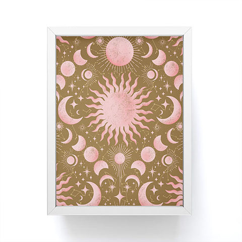 Gabriela Simon Dusty Pink Boho Celestial Framed Mini Art Print