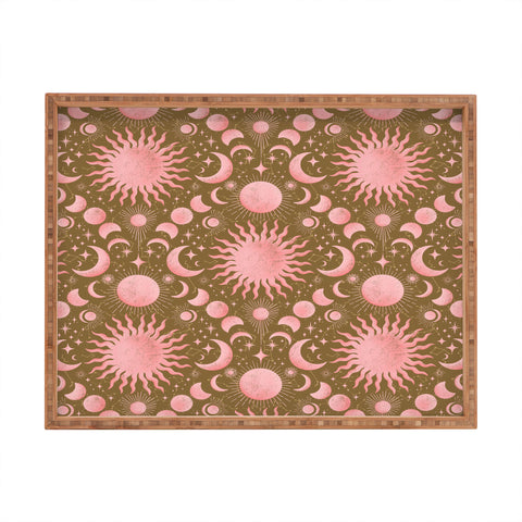 Gabriela Simon Dusty Pink Boho Celestial Rectangular Tray