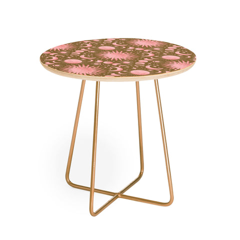 Gabriela Simon Dusty Pink Boho Celestial Round Side Table