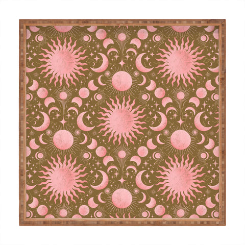 Gabriela Simon Dusty Pink Boho Celestial Square Tray