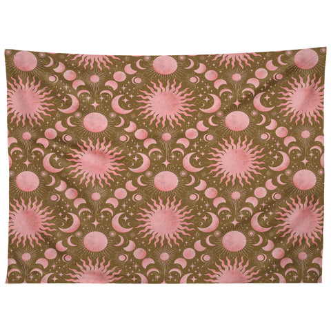Gabriela Simon Dusty Pink Boho Celestial Tapestry