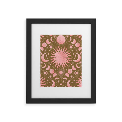 Gabriela Simon Dusty Pink Boho Celestial Framed Art Print