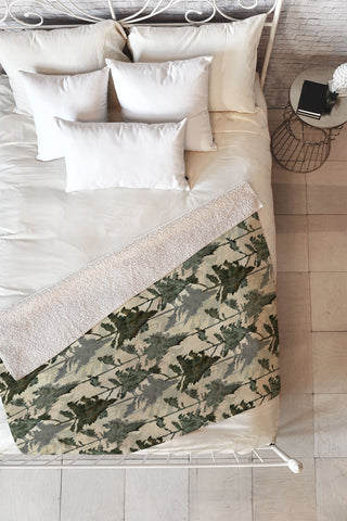 Gabriela Simon Enchanted Watercolor Pine Forest Fleece Throw Blanket