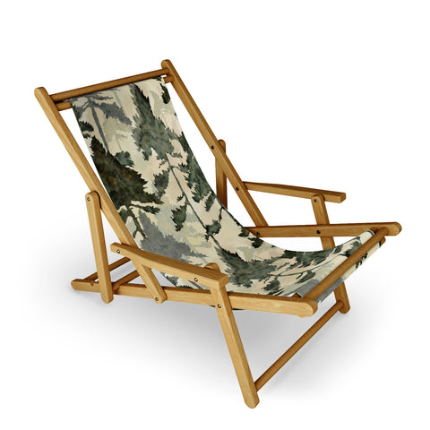 Gabriela Simon Enchanted Watercolor Pine Forest Sling Chair