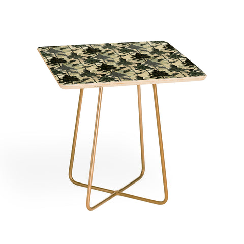 Gabriela Simon Enchanted Watercolor Pine Forest Side Table
